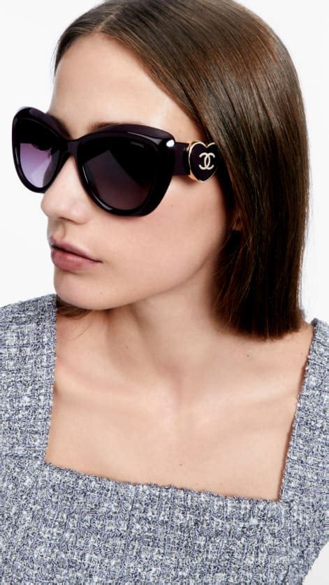 large chanel sunglasses|Chanel sunglasses with clear sides.